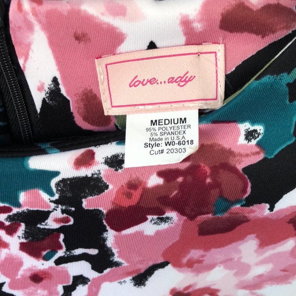 Love...Ady floral dress medium black pink - Picture 3 of 5